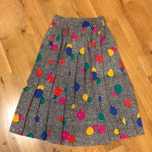 Vintage Polka Dot Pleat Skirt